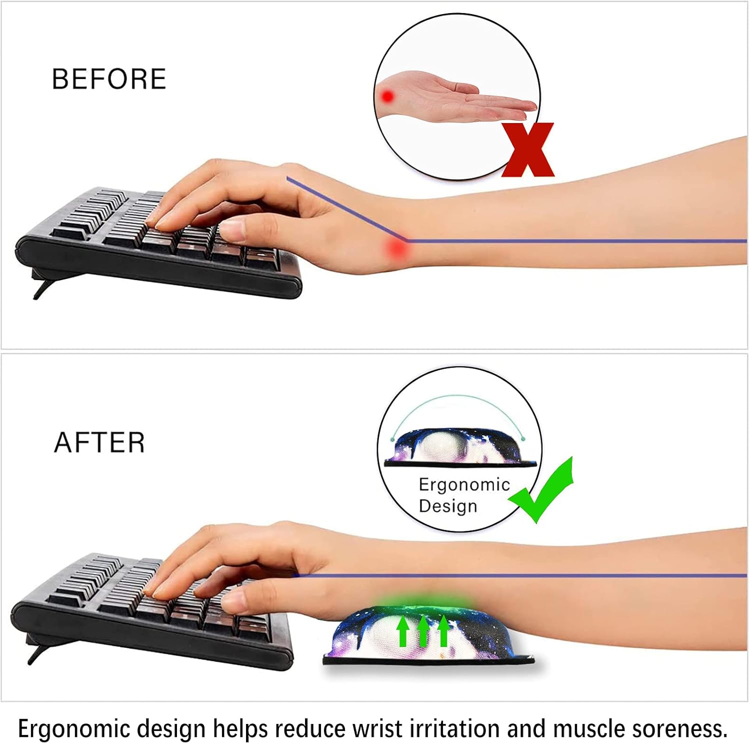 ARTSO Keyboard Wrist Rest Pad Mouse Pad with Wrist Rest Ergonomic. Extended Gaming Mouse Pad Upgraded Set
