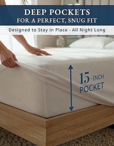 Miniatura 6 de Sábanas de algodón egipcio 100% tamaño Queen - Lujoso juego de sábanas Queen de 1000 hilos, naturalmente refrescantes y transpirables, tejido satén