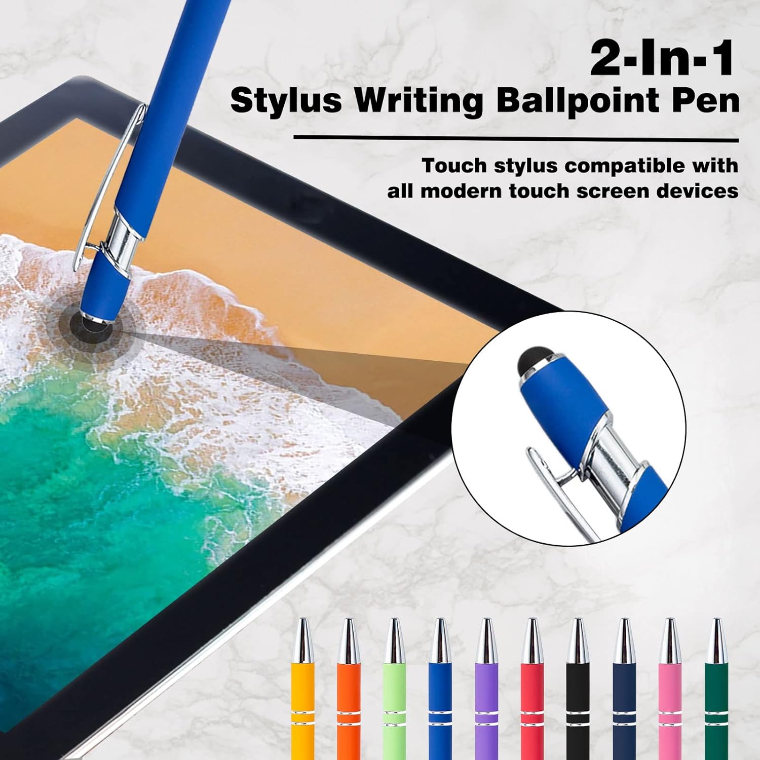 Personalized Pens in Bulk 30 Custom Pens with Name Text Message Customized Pens with Stylus Tip Engraved Ballpoint Pens for Business Party Wedding Birthday