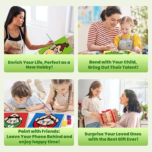 Miniatura 6 de VINDIJA Pintura enmarcada por números para niños, paquete de 4 pinturas por números para niños de 4 a 8 a 12 años, kits de pintura por números en