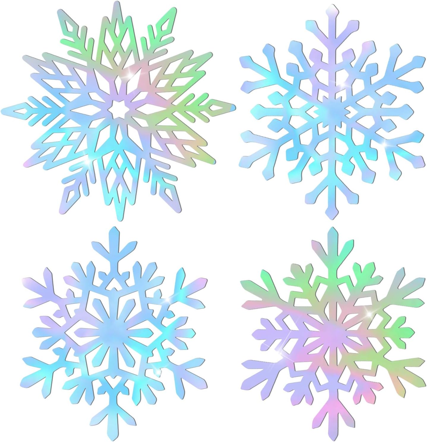 48 Pieces Snowflake Paper Placemats Winter Snowflake Disposable Place Mats Decorative Table Mats for Christmas Winter Frozen Party Table Setting Banquet Party Supplies (Holographic)