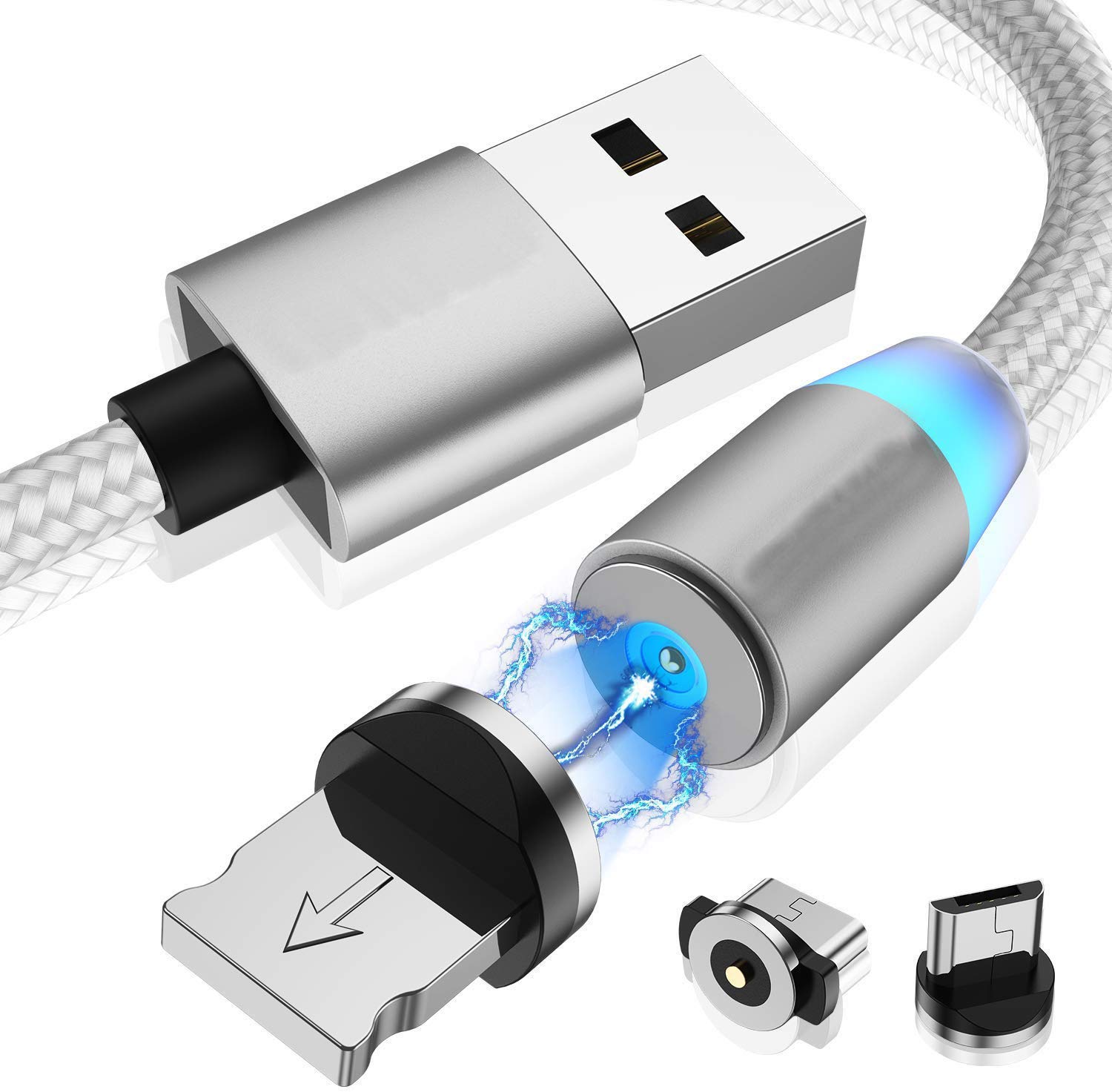 Mahira Multi Charging Cable 3 in 1 Nylon Braided Fast Charging Cord Magnetic Charger USB Cable Compatible for iPhone Micro USB Type C Mobile Phone Cable Fast Charging Magnet Charger USB Wire Cord (B09NCD2DR3) Amazon Price History, Amazon Price Tracker