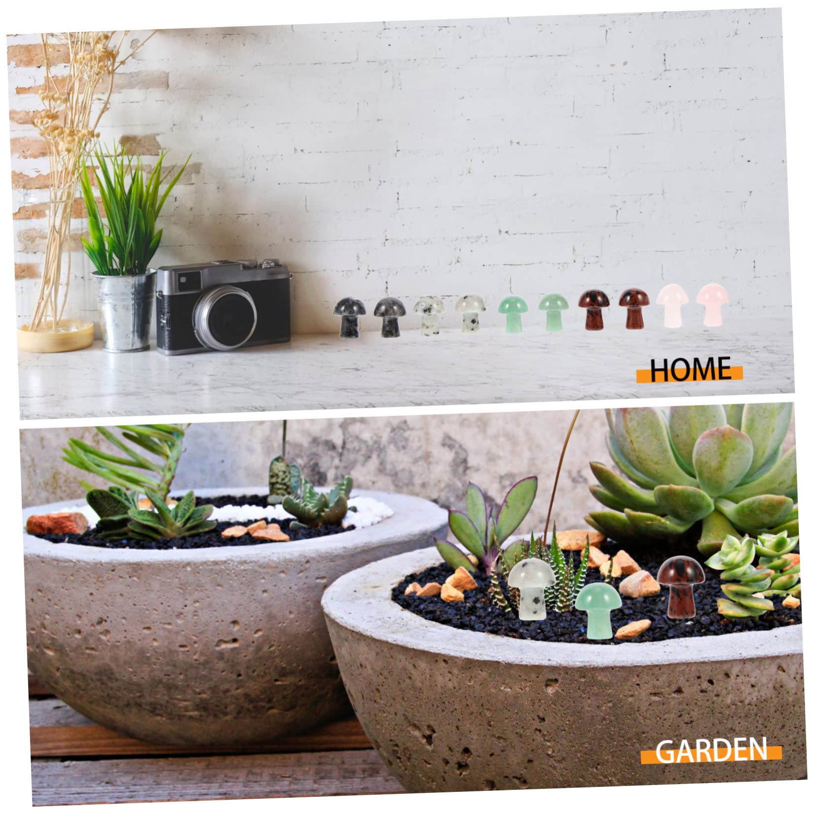 Yardwe 50stücke Teiliges Dekorative Kristall-pilzskulpturen Für Miniaturgärten Aquarien Und Tischdekoration Natürliche Farben Für Gartenliebhaber Und Kreative Deko-Fans