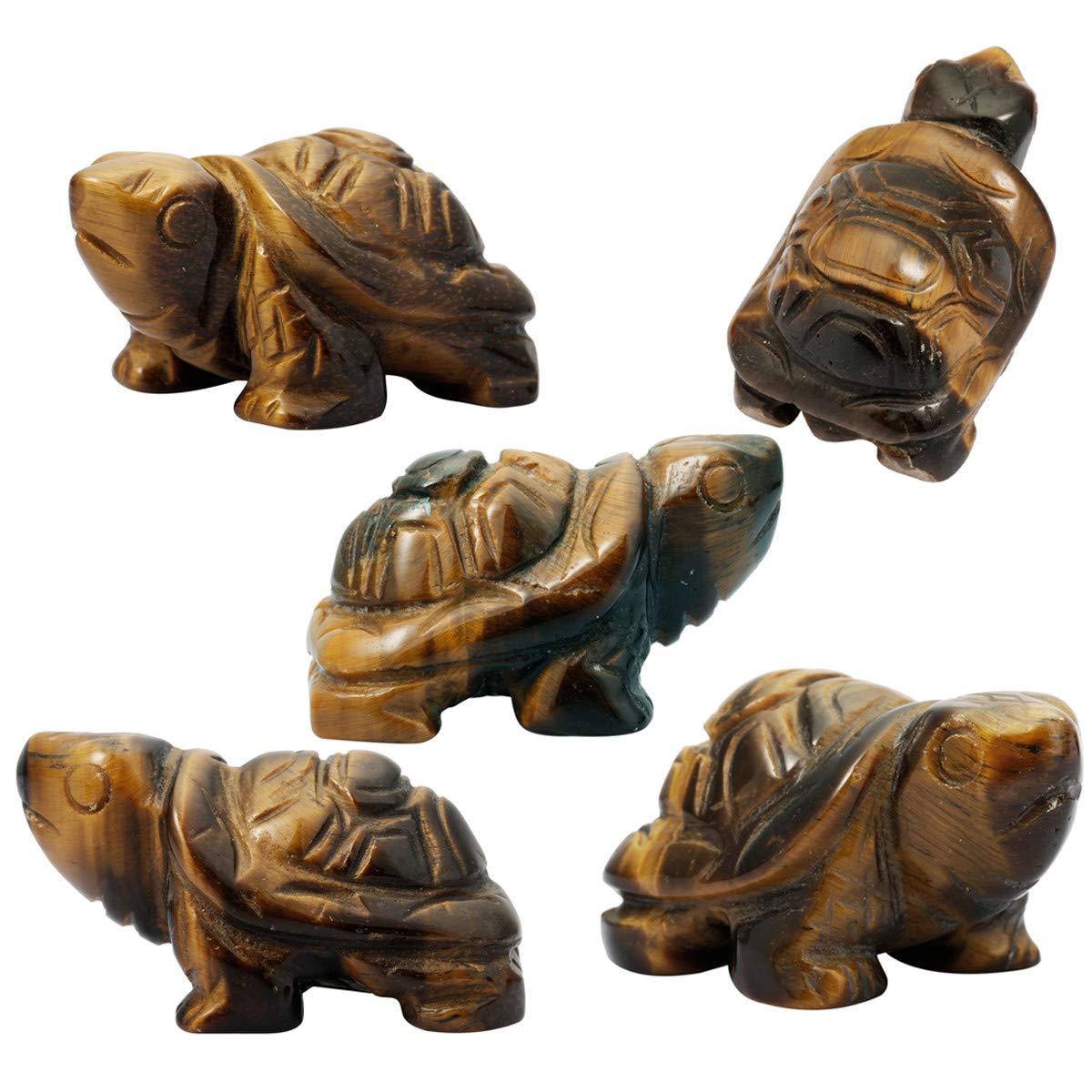 Lot De 2 Statues Tortue En Cristal Aventurine - Porte-Bonheur Feng Shui, Décoration Bureau Ou Voiture