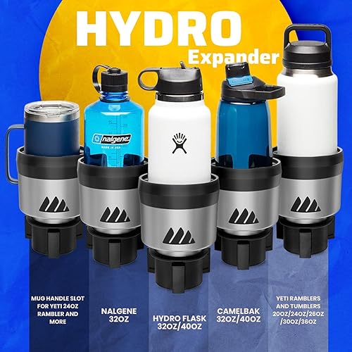 Miniatura 5 de Integral Silver Hydro Expander - Organizador expansor de vasos para automóvil con base ajustable, pestañas de goma para la mayoría de botellas de 32
