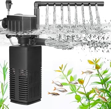 AQQA Fish Tank Filter, Adjustable Aquarium Filter for Tanks up to 120L