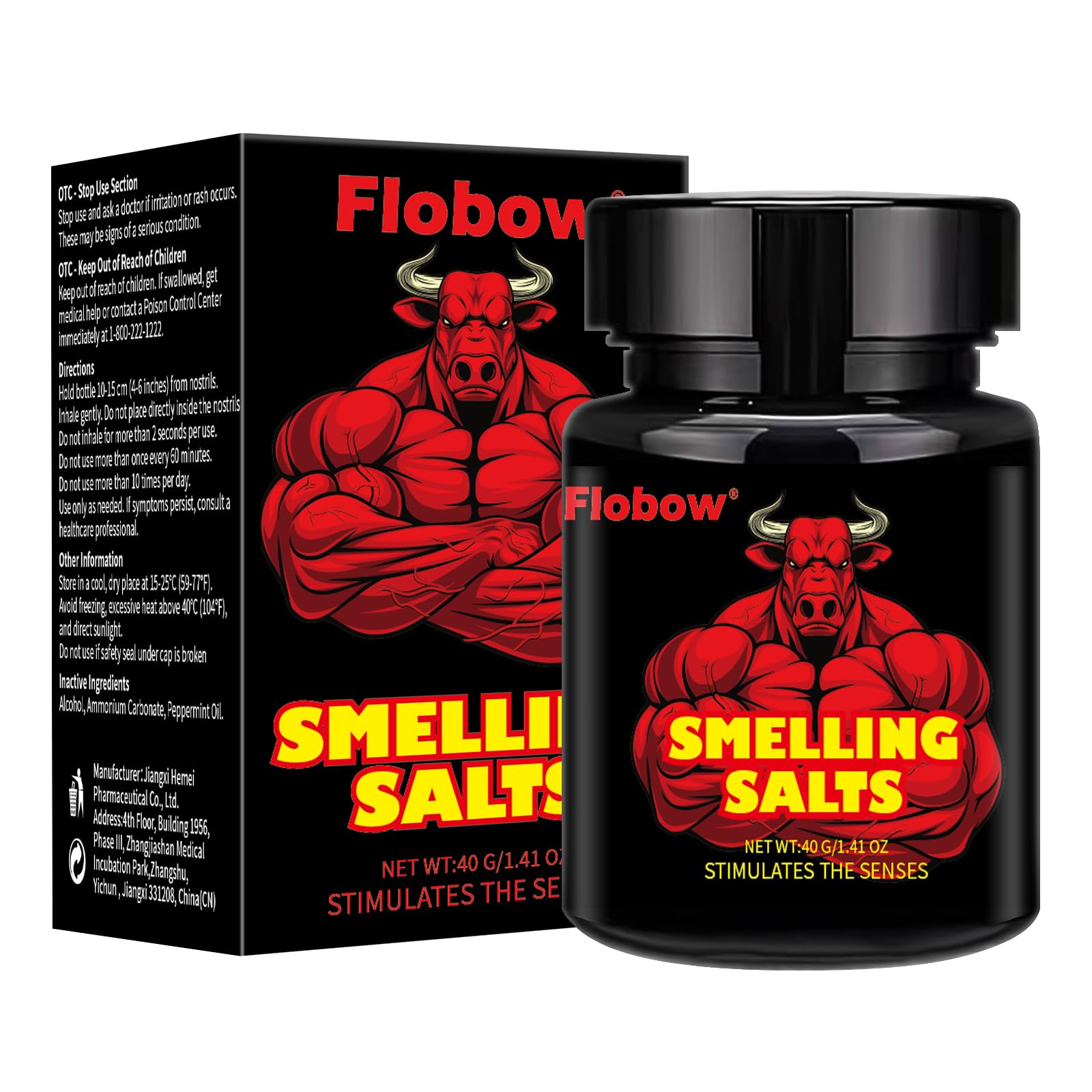 FIobow Smelling Salts for Athletes in Hockey, Potent Wake Up for Athletes in Weightlifting and Powerlifting, Activate Before Smelling, Instant Energy, Enhanced Focus & Motivation 40 g in 1 Bottle-NE1