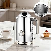 Vista 6 de SUSTEAS Hervidor Eléctrico – Hervidor de Agua Caliente para Té de 57oz con Termómetro, Olla de Acero Inoxidable de Calentamiento Rápido de 1500W