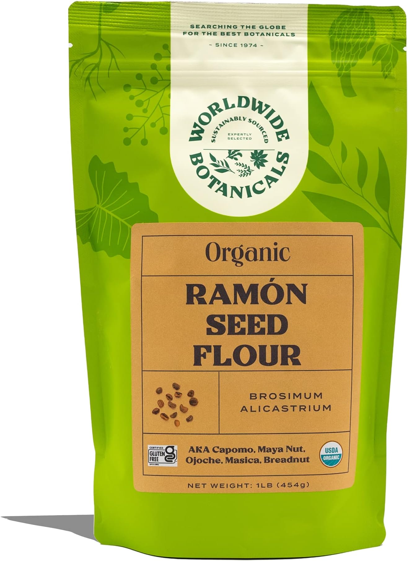 - Worldwide Botanicals Organic Ramón Seed Flour – AKA Capomo, Ojoche, Maya Nut, Bread Nut, Mojo, Masica - Gluten-Free, Mayan Superfood, Rich in Potassium, Antioxidants and Calcium, Kosher, 1 Pound