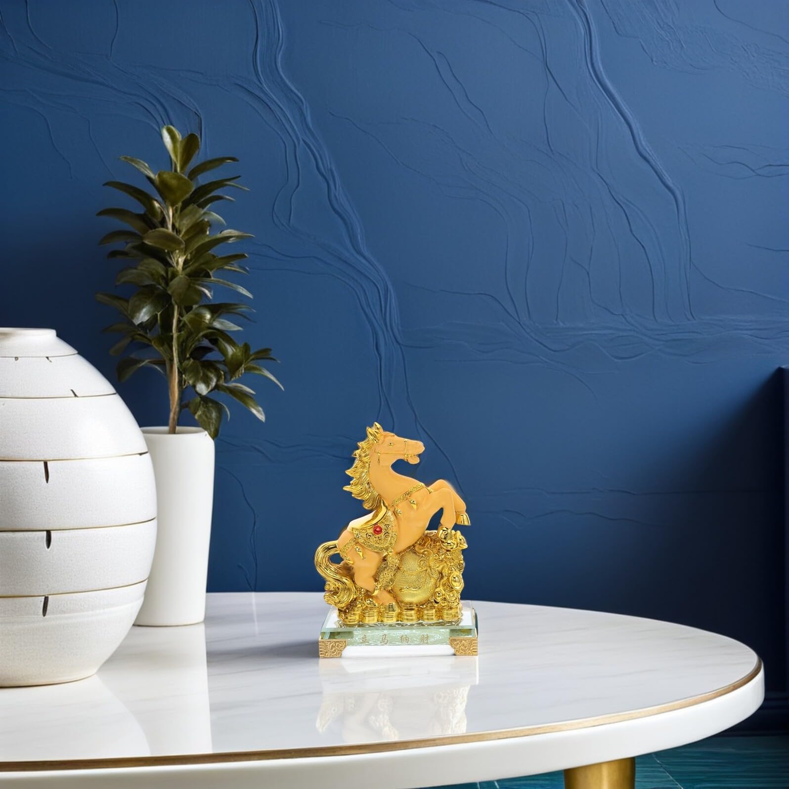 Generic Koń figurka zodiaku rok dekoracja na biurko szczęście statua ozdoba na deskę rozdzielczą samochodu Feng Shui figurka zwierzątko