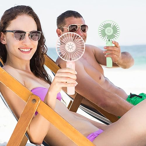 Miniatura 7 de CHOKOVIE Ventilador de bolsillo de mano, mini ventilador portátil de 2600 mAh USB recargable con batería, ventilador de escritorio silencioso