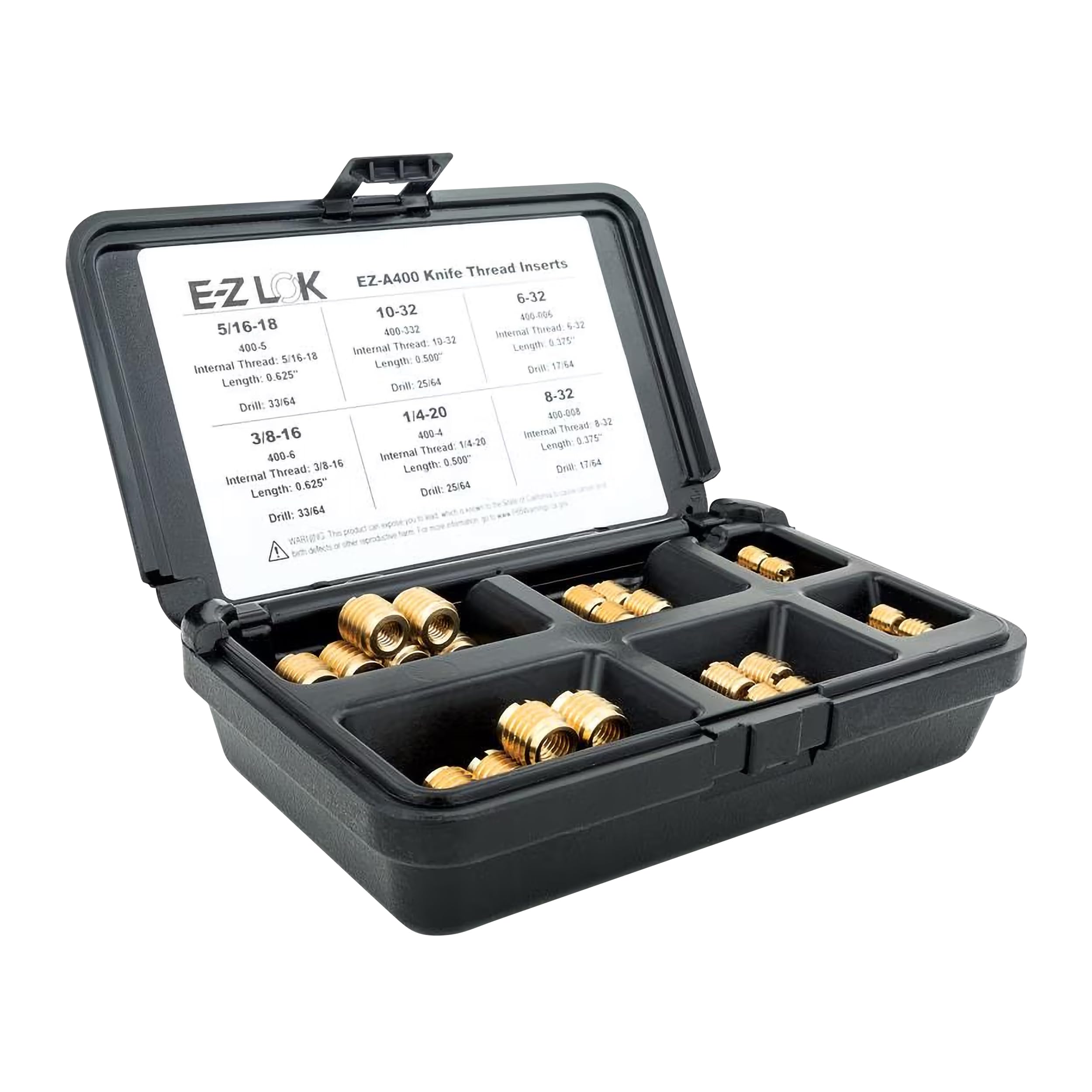 E-Z LOK Threaded Insert for Hard Wood Assortment Kit Brass Thread