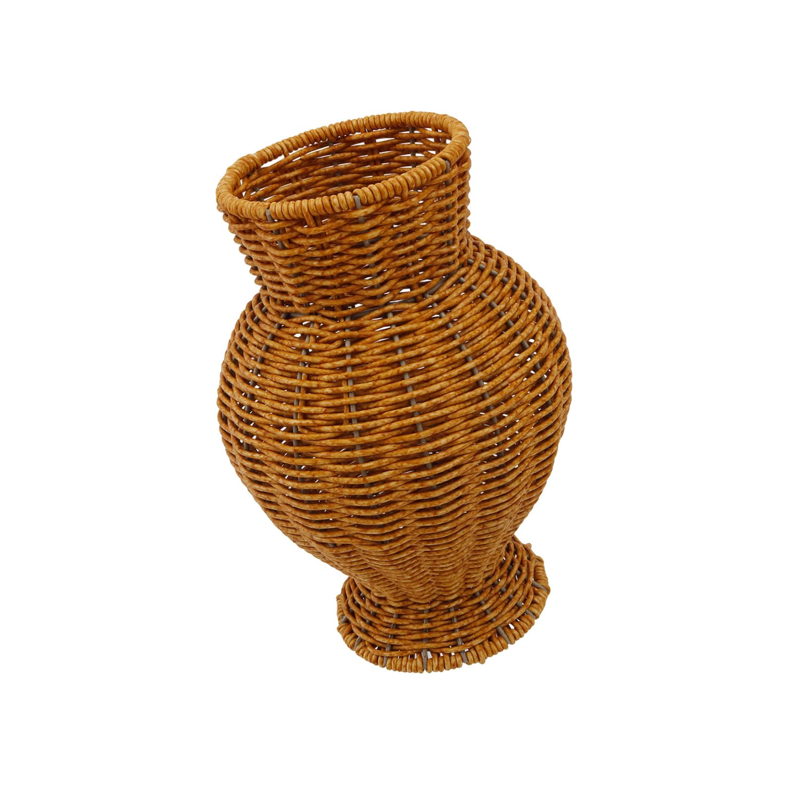 Whoasyst Large Oval Rattan Vase 18x25cm Flower Basket Perfect for Living Room or Dining Table Decorating with Sturdy Base Dried Flower Jar