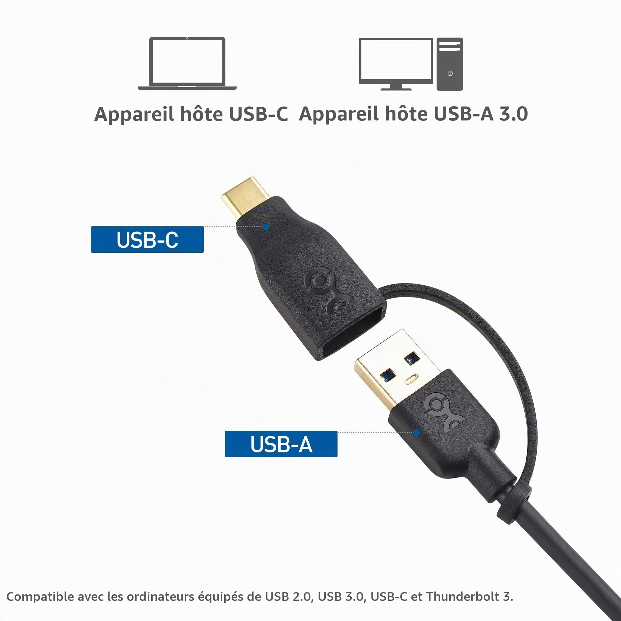 Cable Matters Adaptateur USB C vers Ethernet 2,5 Go, USBA/USBC vers RJ45