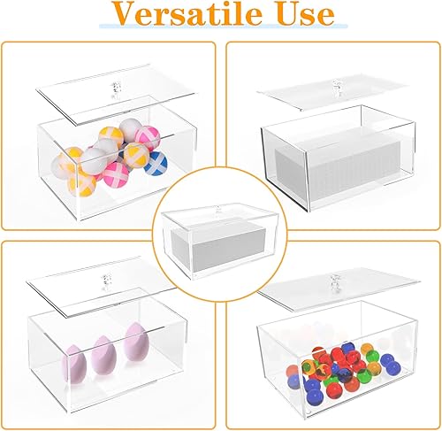 Miniatura 6 de ClearContainer - Soporte para hojas de secadora, caja acrílica, dispensador de hojas con tapa portátil con bisagras para bolas de secadora, cápsulas