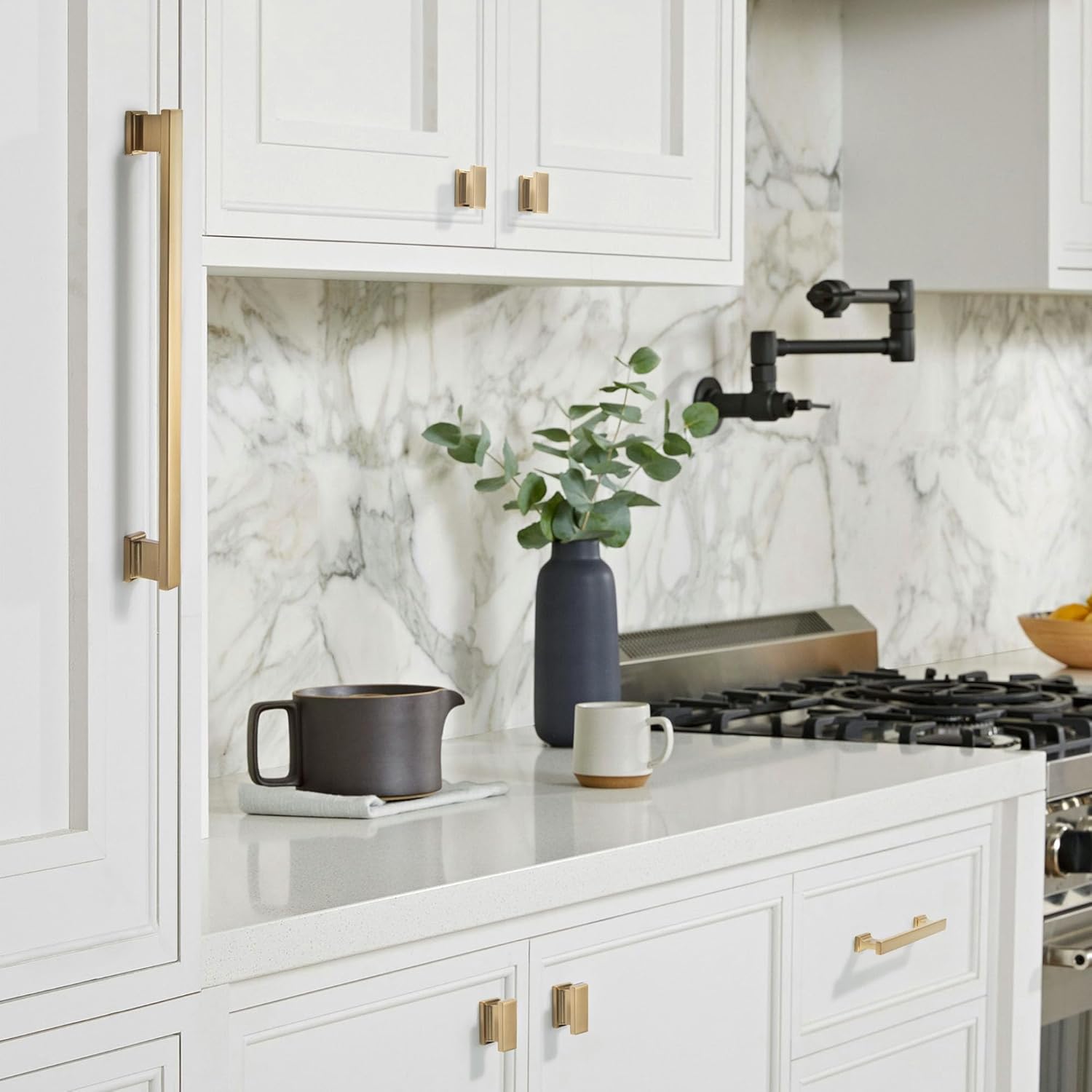 TUNNY 10 Pack Cabinet Handles-5"(128mm) Hole Center Champagne Bronze Furniture Hardware Knob for Kitchen Cabinet Bathroom Bedroom Dresser Wardrobe Furniture Hardware Cabinles pulls