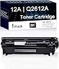 1 Pack Black 12A | Q2612A Compatible Toner Cartridge Replacement for HP Laserjet Pro 1022 1018 Pro 3052 MFP 3055 MFP 3050 MFP 3030 MFP M1319f M1120 MFP M1005 MFP Printers