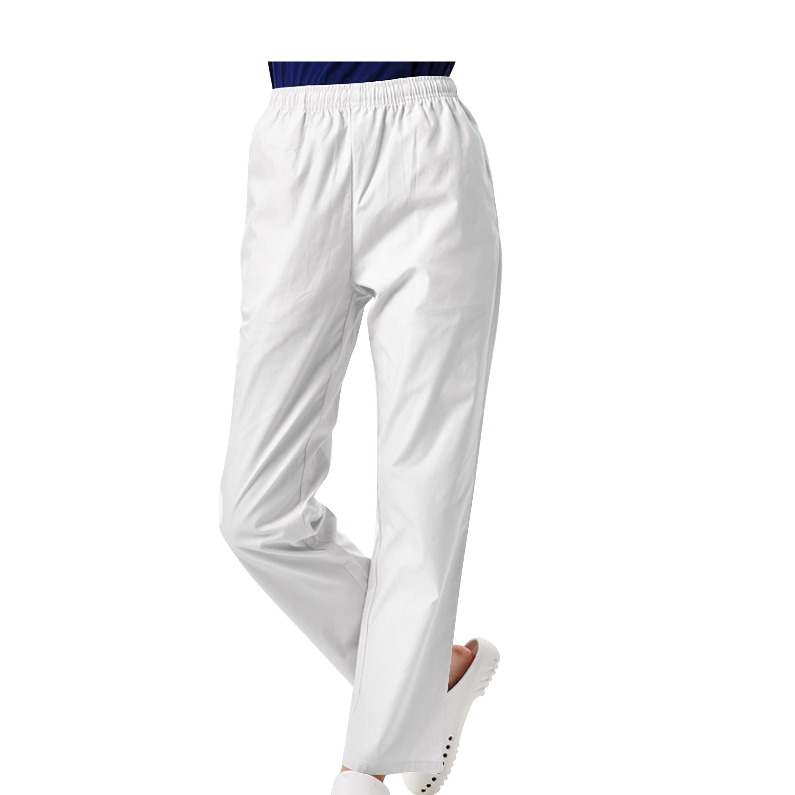 BSTT Women's Trousers White Work Trousers Elasticated Waistband New Improvement