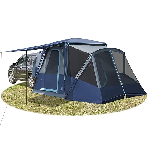 TIMBER RIDGE 5-9 Person SUV Tent with Screen Porch and Awning for Family Camping, Weather Resistant and Portable Van or Car Tent, Includes Rainfly and Storage Bag, 13' W X 10' L X 7.1' H