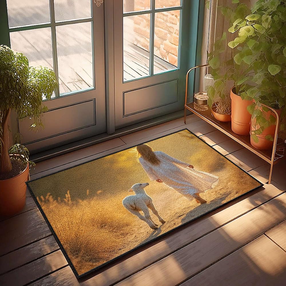 Paillasson extérieur d'automne déco pour habiller votre entrée de classe de 65x90 cm