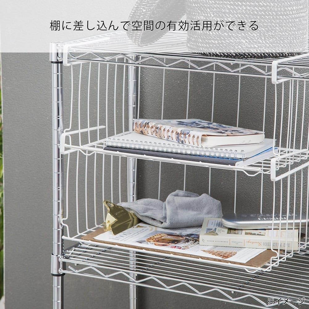 Amazon｜カインズ(CAINZ) 積重ねできるワイヤーラック ホワイト 幅40cm