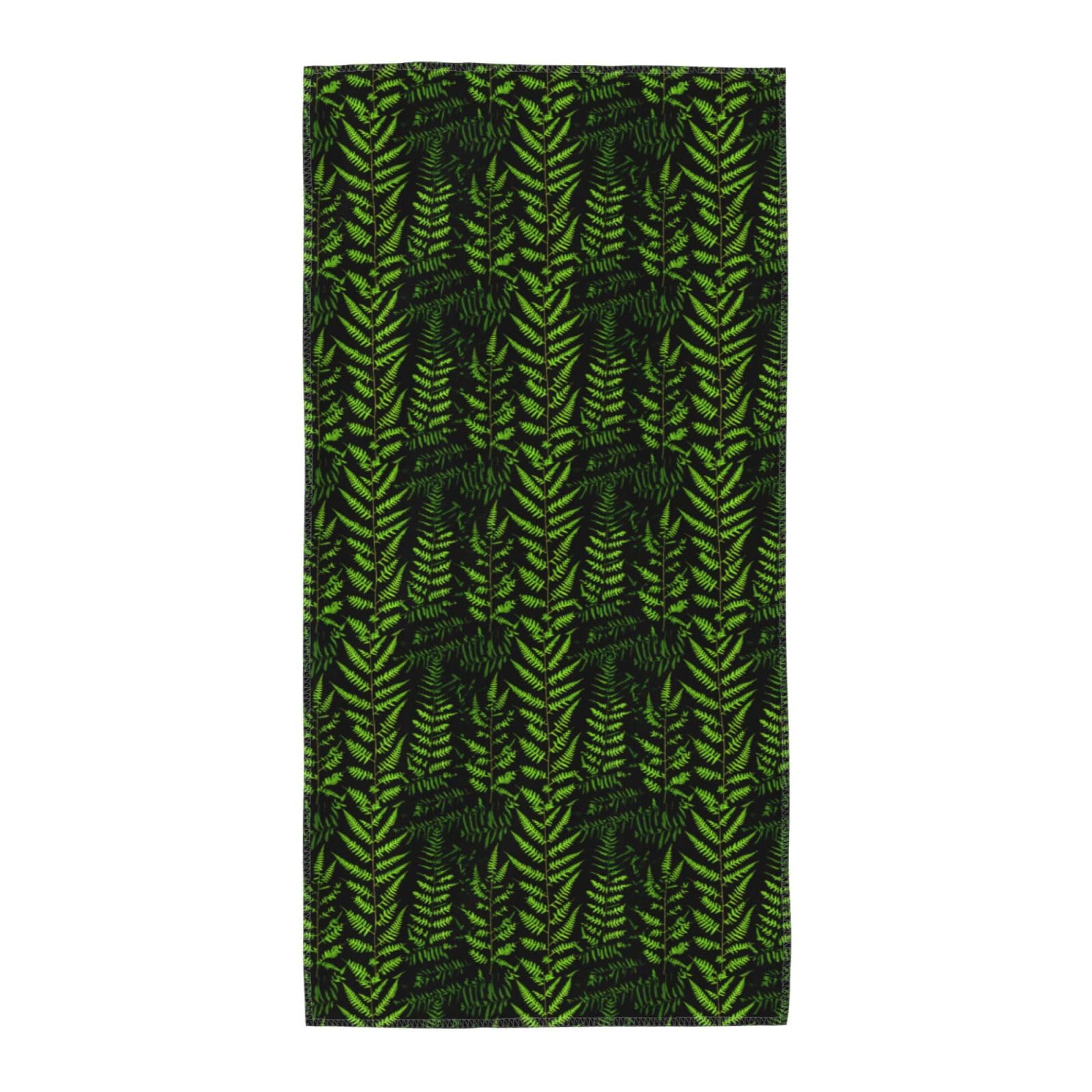 Oazcvbnn Unisex Black Natural Plant Silhouette Fern Leaf Print Extra Long Beach Towel Soft Comfortable Quick-Dry Gym Hiking Picnics Swimming
