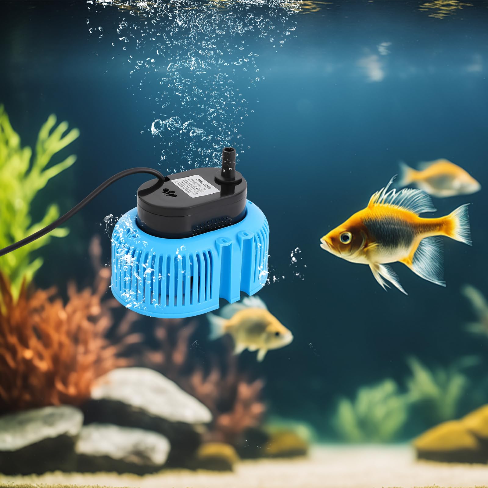 Bomba de cubierta de piscina de 3000 l/h, bomba de estanque de 75 W con manguera de 5 m y cable de 7,5 m, IPX8, impermeable, con protección contra marcha en seco, para piscina, estanque, fuente