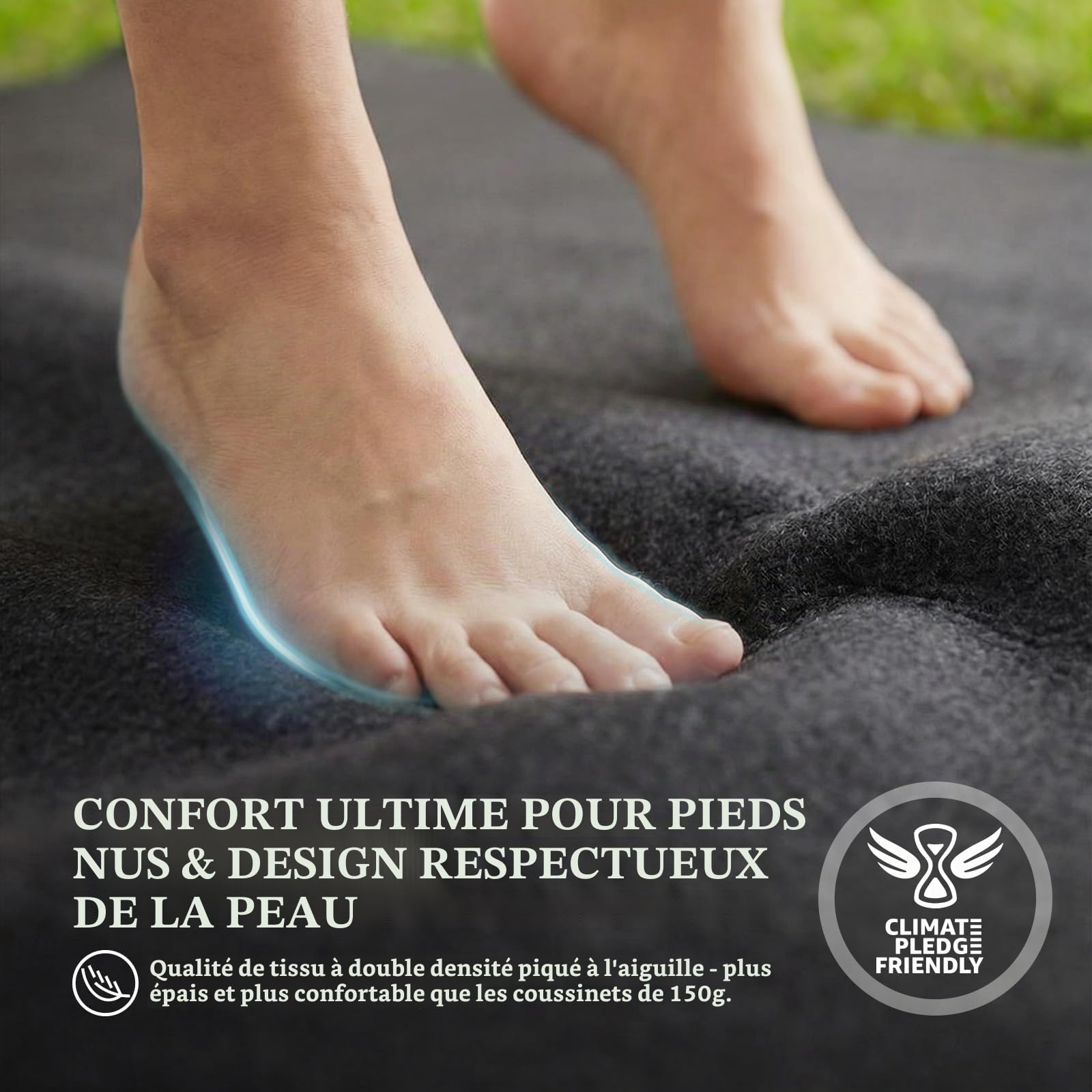 UIRWAY Tapis de piscine rond 319 cm, [2026 Nouveau tapis de piscine 300 g/m² plus épais] Tapis de fond de piscine prédécoupé, bâche de sol pour piscine hors sol, protection de sol, doublure, support