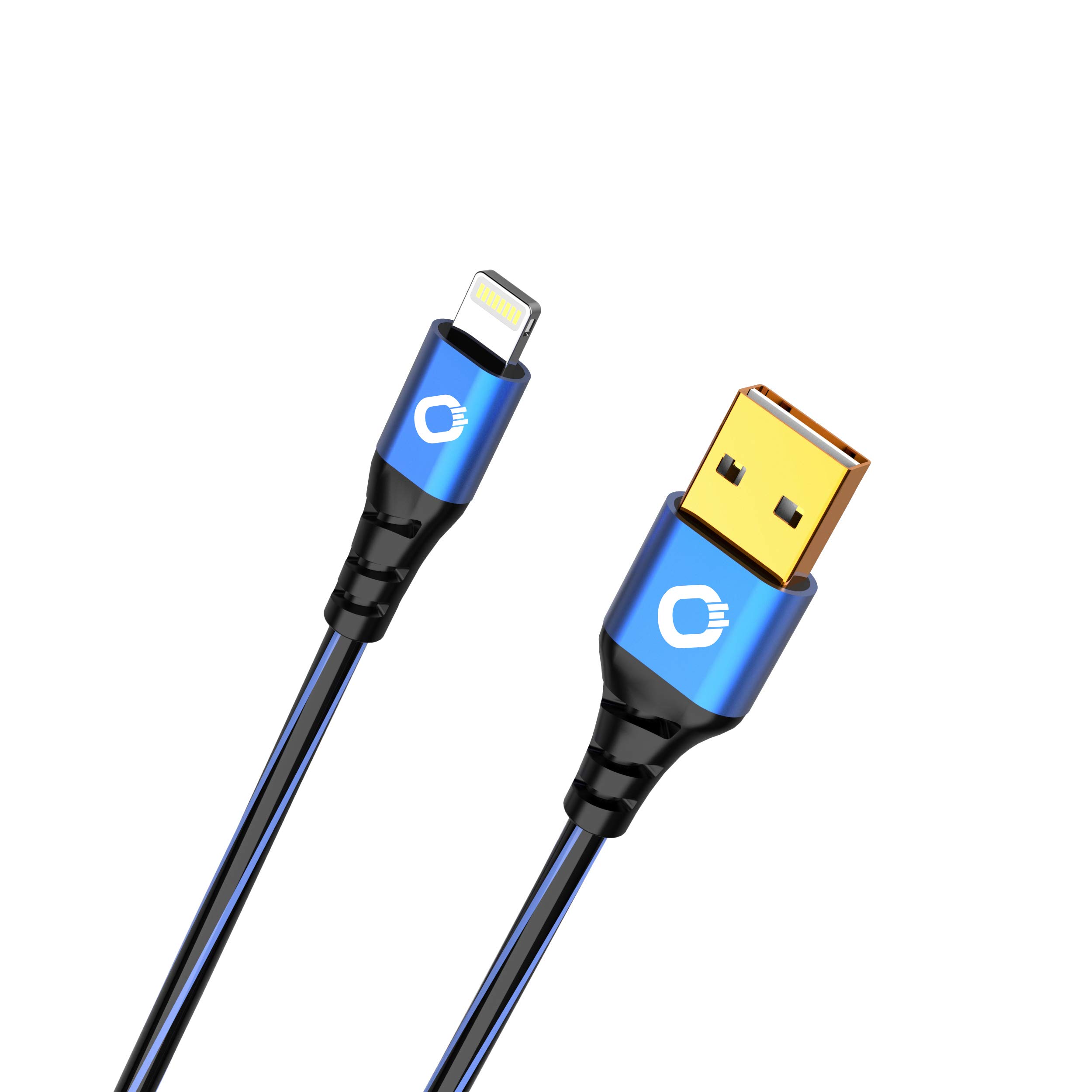 Oehlbach Plus USB A sur Apple Lightning câble 0,25 m Noir/Bleu