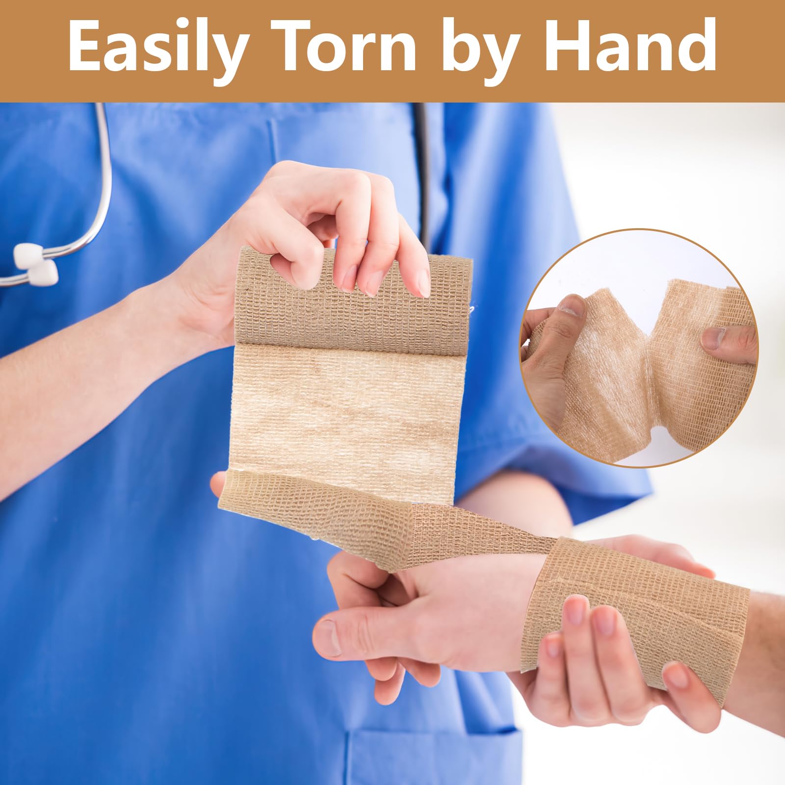 Self Adhesive Bandage Wrap 4 in, Elastic Vet Wrap, Athletic Sports Wraps — Amazon image 7