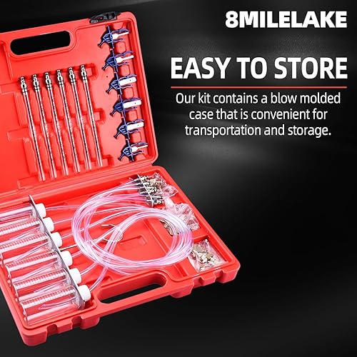Vista 14 de 8MILELAKE Kit de herramientas de prueba común del adaptador del carril del cilindro de diagnóstico del flujo del inyector diesel Azul