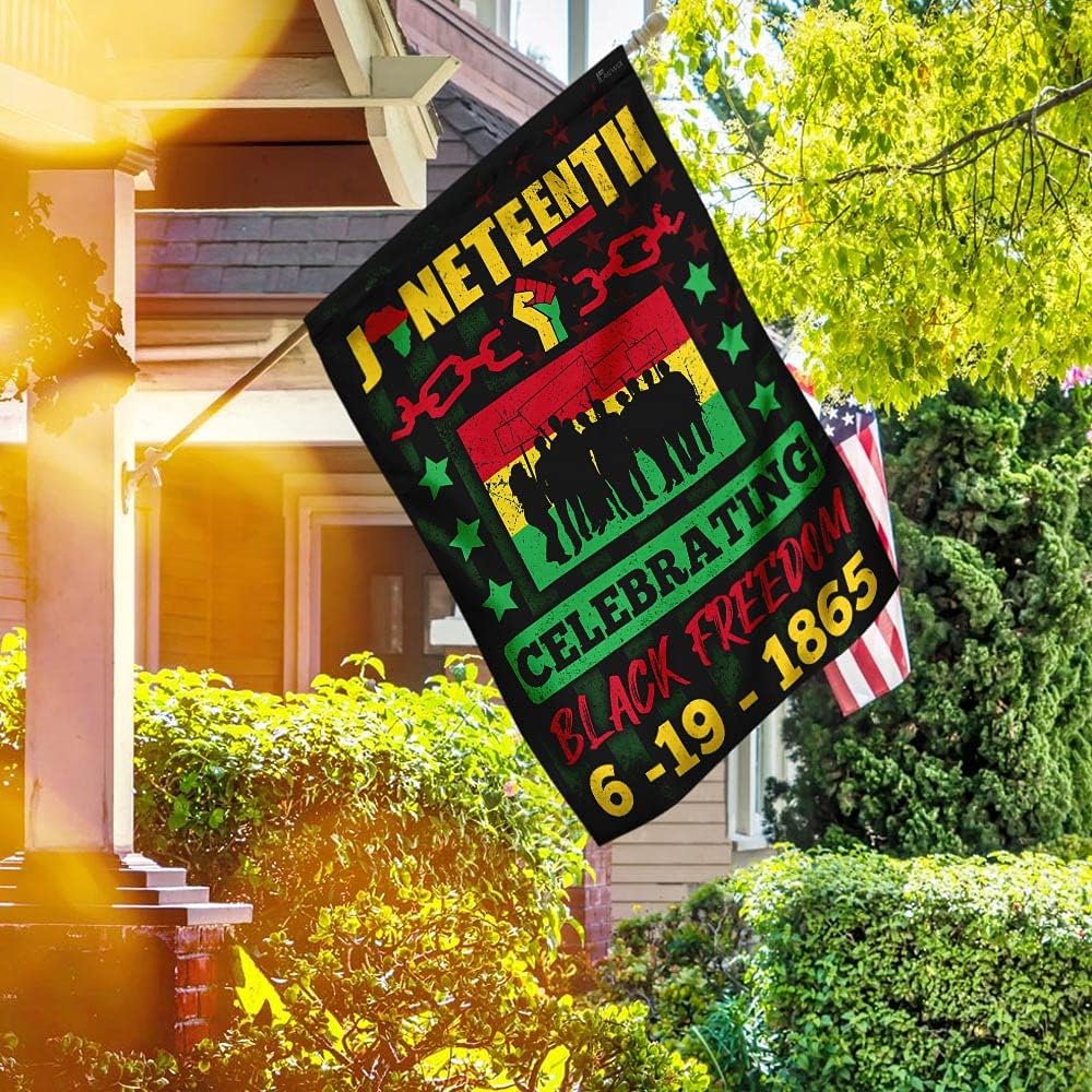 FLAGWIX Juneteenth Flag - Outdoor Juneteenth Decorations - 29.5" x 39.5" House Flag For Porch, Patio, Wall Decor - Heavy-duty Canvas June 19 Flags Celebrating Black Freedom