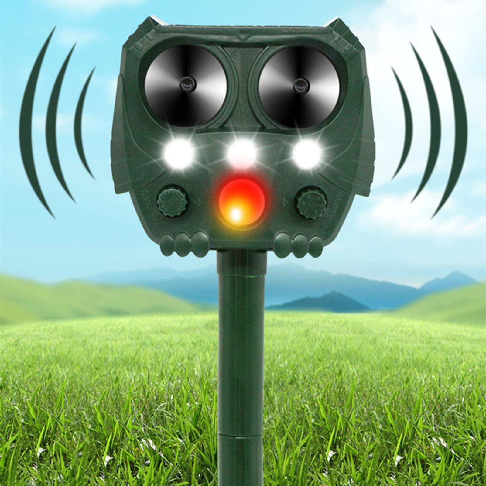 Repelente Solar para Exteriores, Repelente ultrasónico de Ratones, Repelente electrónico de plagas, Repelente de Perros, Repelente de Gatos, Repelente de Aves