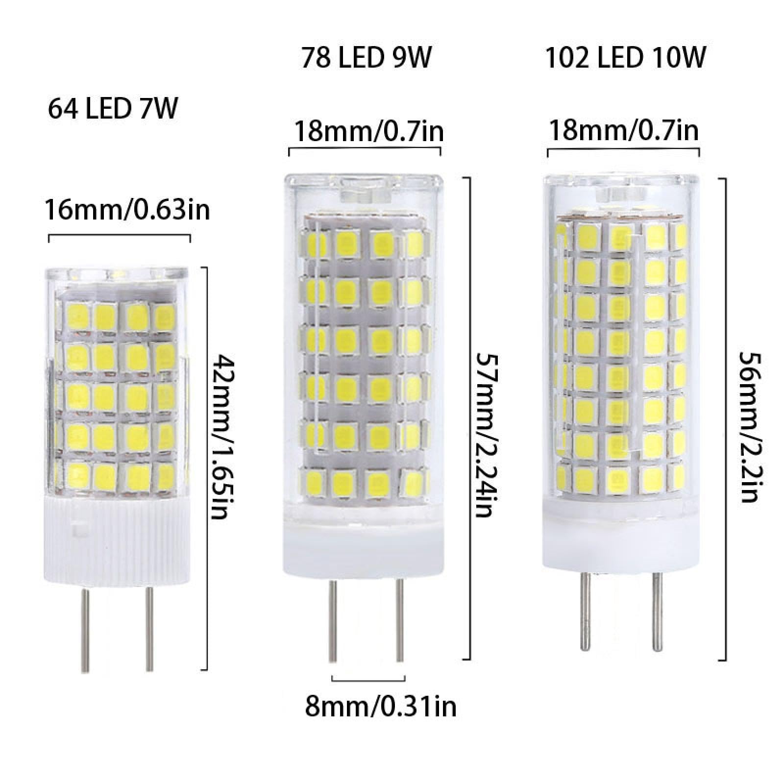 Ampoule LED G8 9W 110V 220V 7W équivalent 70W blanc chaud G8 ampoule LED en forme de maïs à intensité variable 5PC 10W-110V blanc