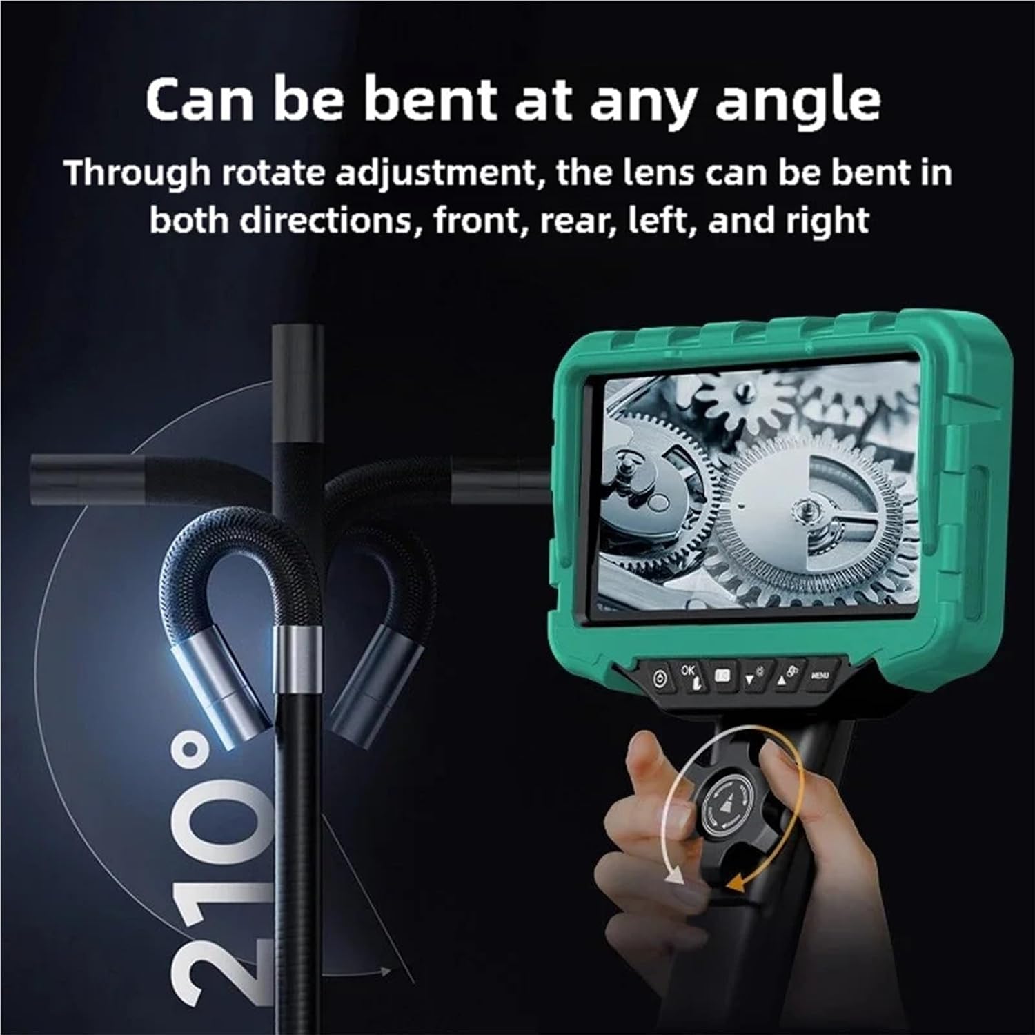 7 Inch IPS Screen 3.9mm/6mm HD 1080P 360° Steering Endoscope Camera Car Maintenance Engine Carbon Deposition(3.9mm 1m)