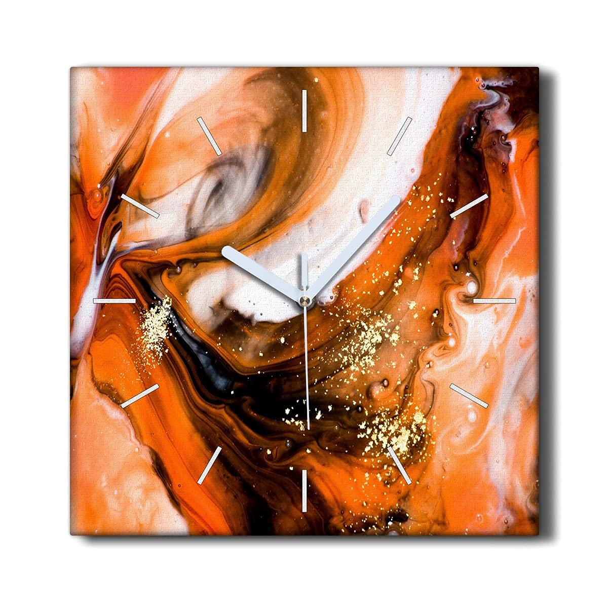 Horloge sur Toile Salon Décoration Murale Abstraite 30x30cm sans tic-tac Coloray
