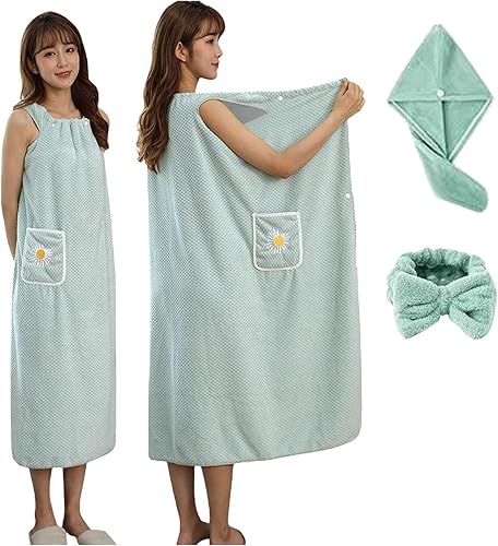 Miniatura 1 de Toalla de baño de secado rápido 2023, toalla de baño de terciopelo coral ultra suave, falda de baño con correas para el hombro, falda de baño para