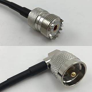 1 foot RG400 Low Loss SO239 UHF Female to UHF Male Angle Pigtail Jumper RF coaxial cable 50ohm Quick USA Shipping