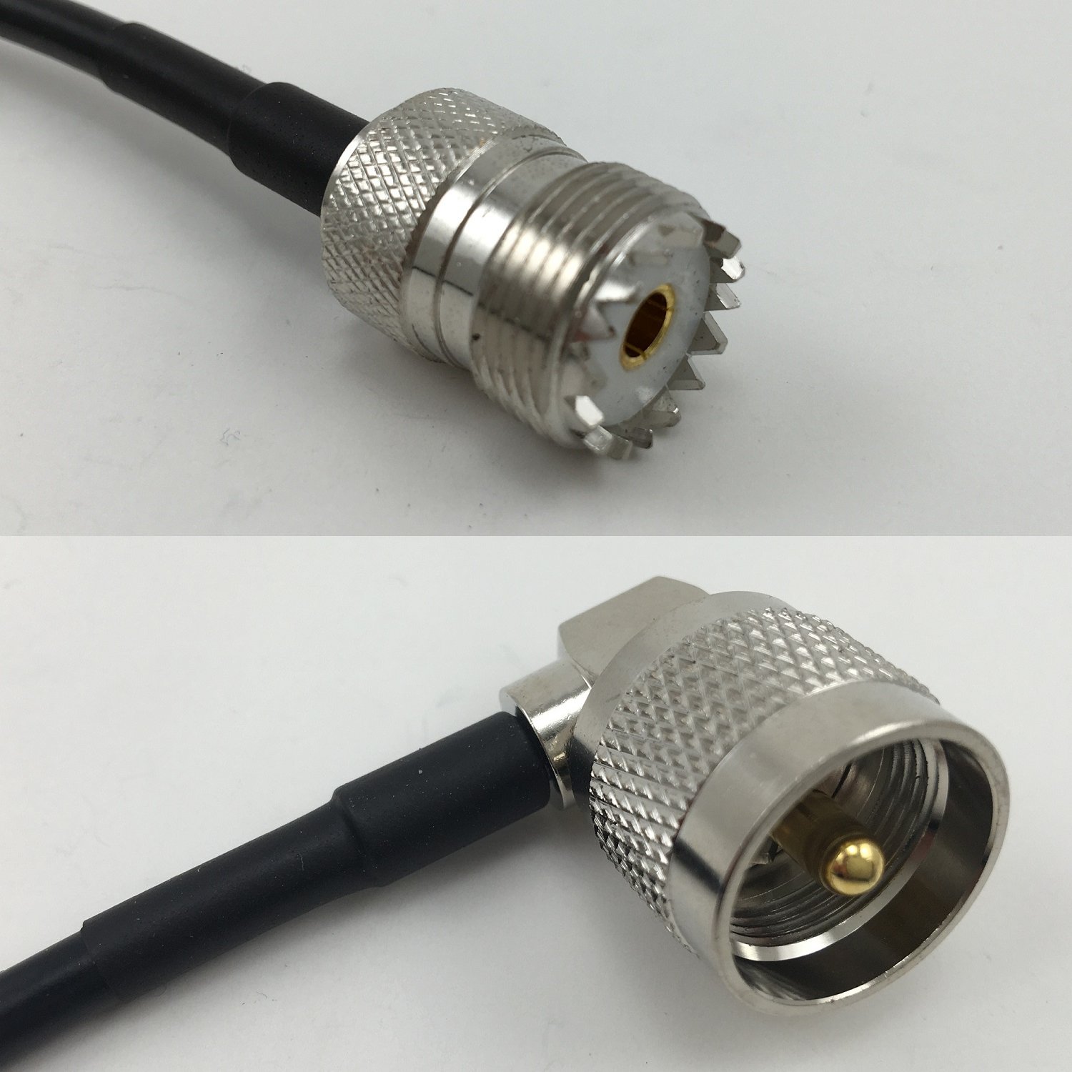 1 foot RG400 Low Loss SO239 UHF Female to UHF Male Angle Pigtail Jumper RF coaxial cable 50ohm Quick USA Shipping
