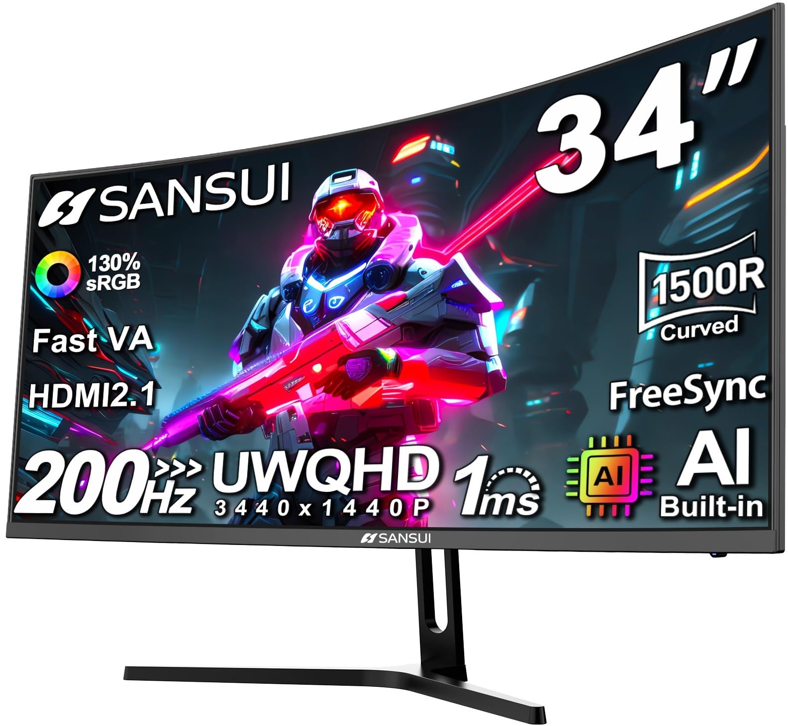 SANSUI 34-Inch 200Hz