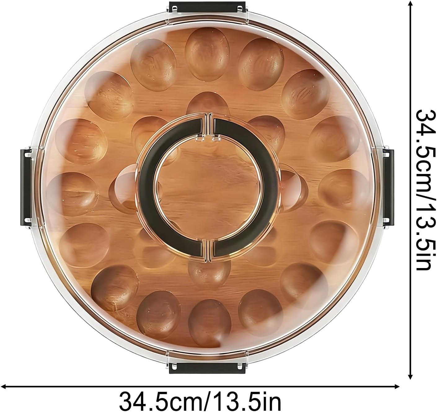 Deviled Egg Plate | 24-Slot Holder with Lid,Egg Platter - for Party Home Kitchen Buffet Appetizer Countertop Table Catering Holiday Thanksgiving Easter Dinner