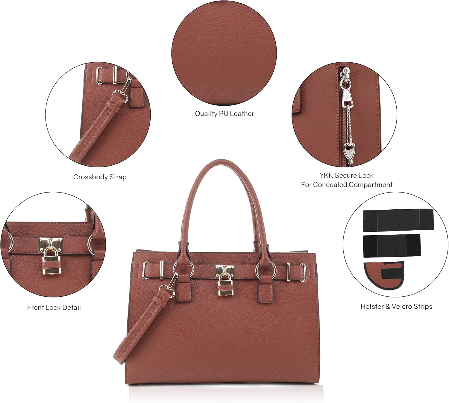 Emperiaoutfitters Concealed Carry Purse - Dina Lock Concealed Carry Satchel - Image 6