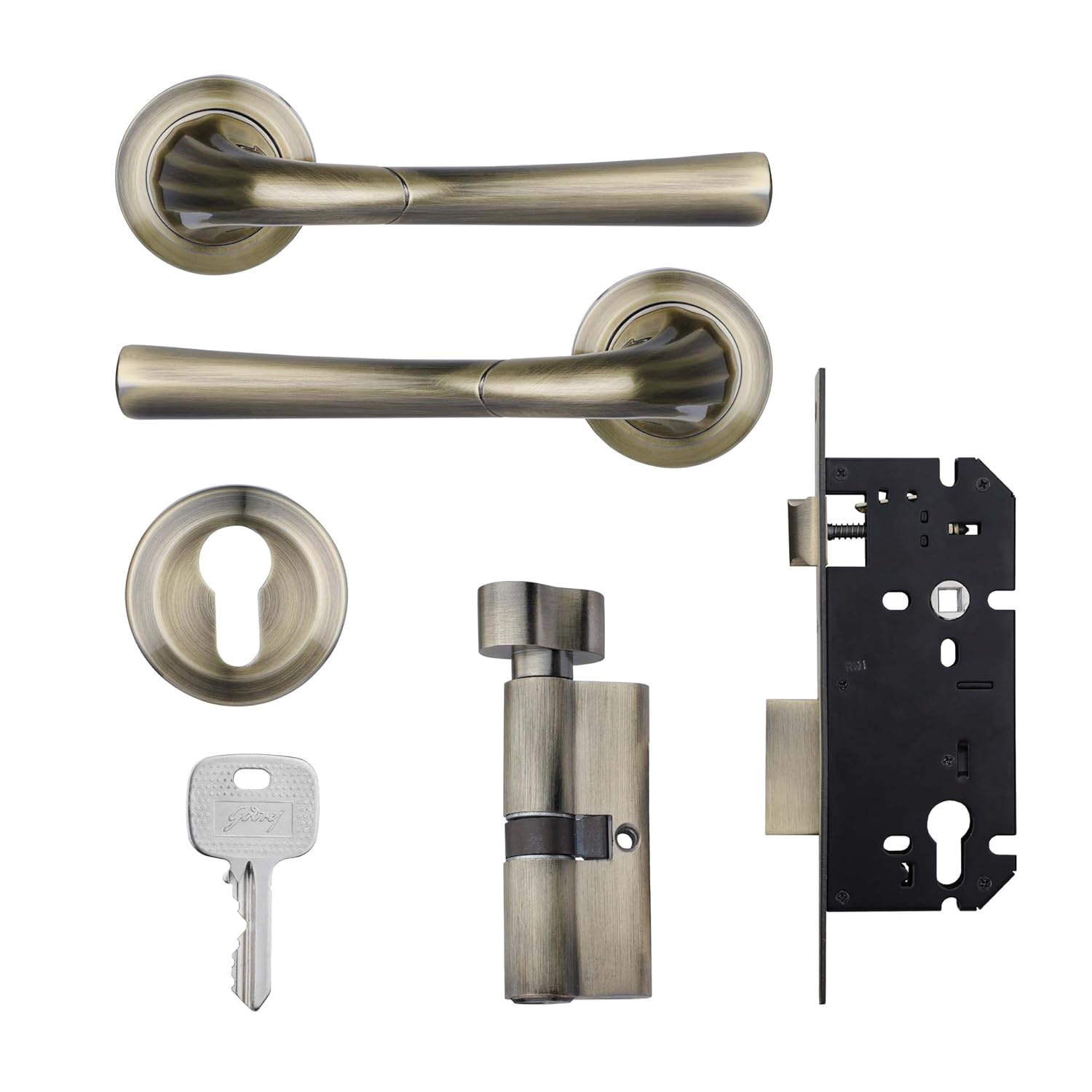 Godrej Mortise Lock Handle Lock Set Ecstacy Rossette Home Décor