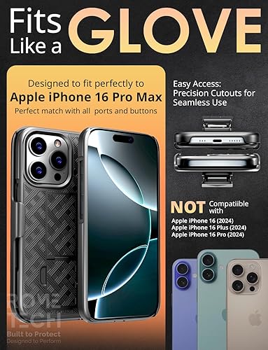 Miniatura 10 de Rome Tech Funda con clip para cinturón para Apple iPhone 15 Pro de 6.1 pulgadas (2023), funda delgada y resistente con soporte para la cadera