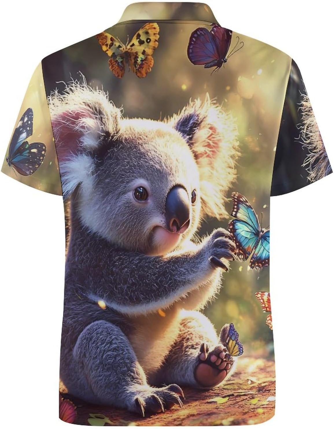 Koala Butterfly Womens Golf Polo Shirts Summer Short Sleeve Collared 3 Buttons T Shirt Activewear Tops