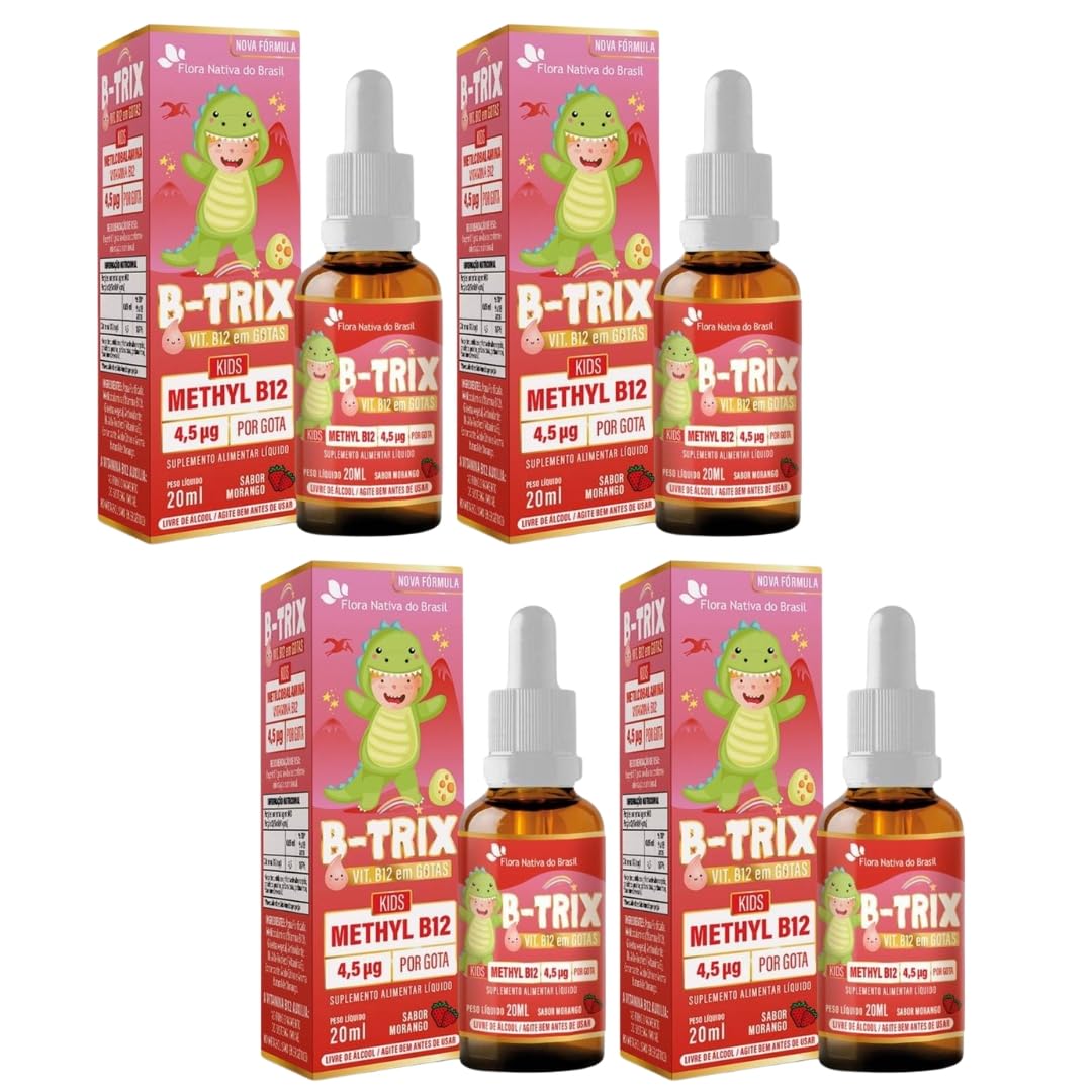 Kit Com 4 B-TRIX Vitamina B12 Kids em Gotas 20ml Flora nativa do Brasil em promoção! Veja a oferta e mais achadinhos de Vitaminas & Suplementos 2 Hoje é o melhor dia para comprar Kit Com 4 B-TRIX Vitamina B12 Kids em Gotas 20ml Flora nativa do Brasil com aquele preço maroto! Promoção! Aproveite a oferta! 2