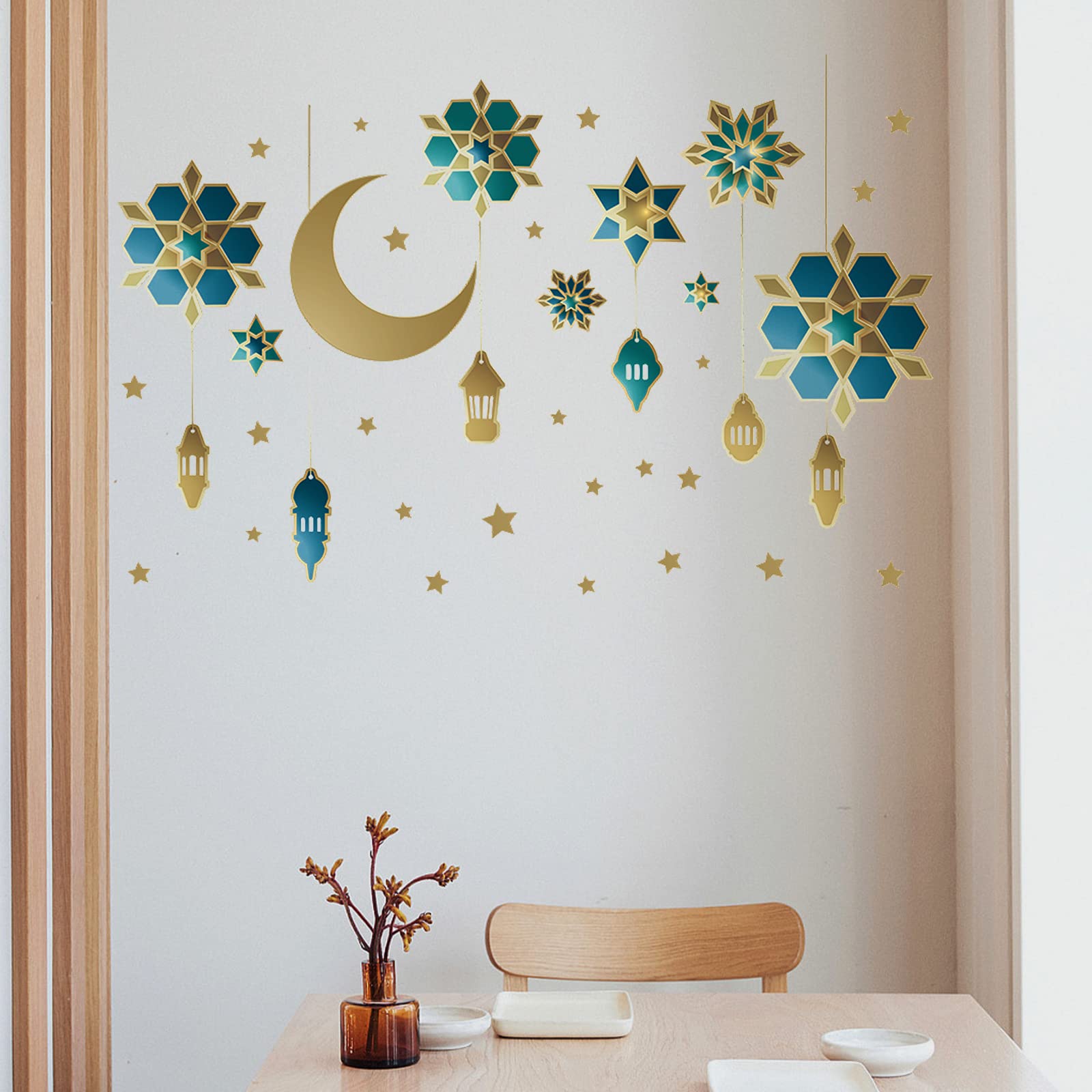 Adesivi Da Parete Ramadan Eid Mubarak - Decorazione Autoadesiva Per Festività - Foto 12