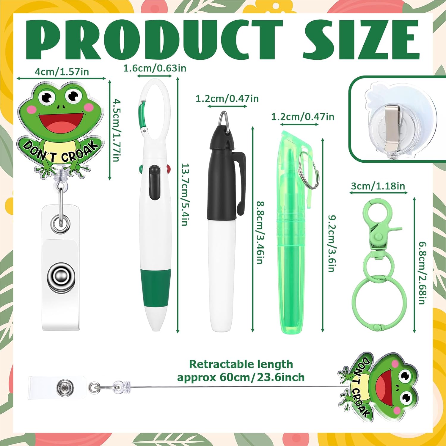 Landical 120 Pcs Nursing Badge Reels Pens Set Include Permanent Tip Highlighters Marker Retractable Ballpoint Pen Keychain Clip for Medical Assistants Recognition Day Appreciation Gifts
