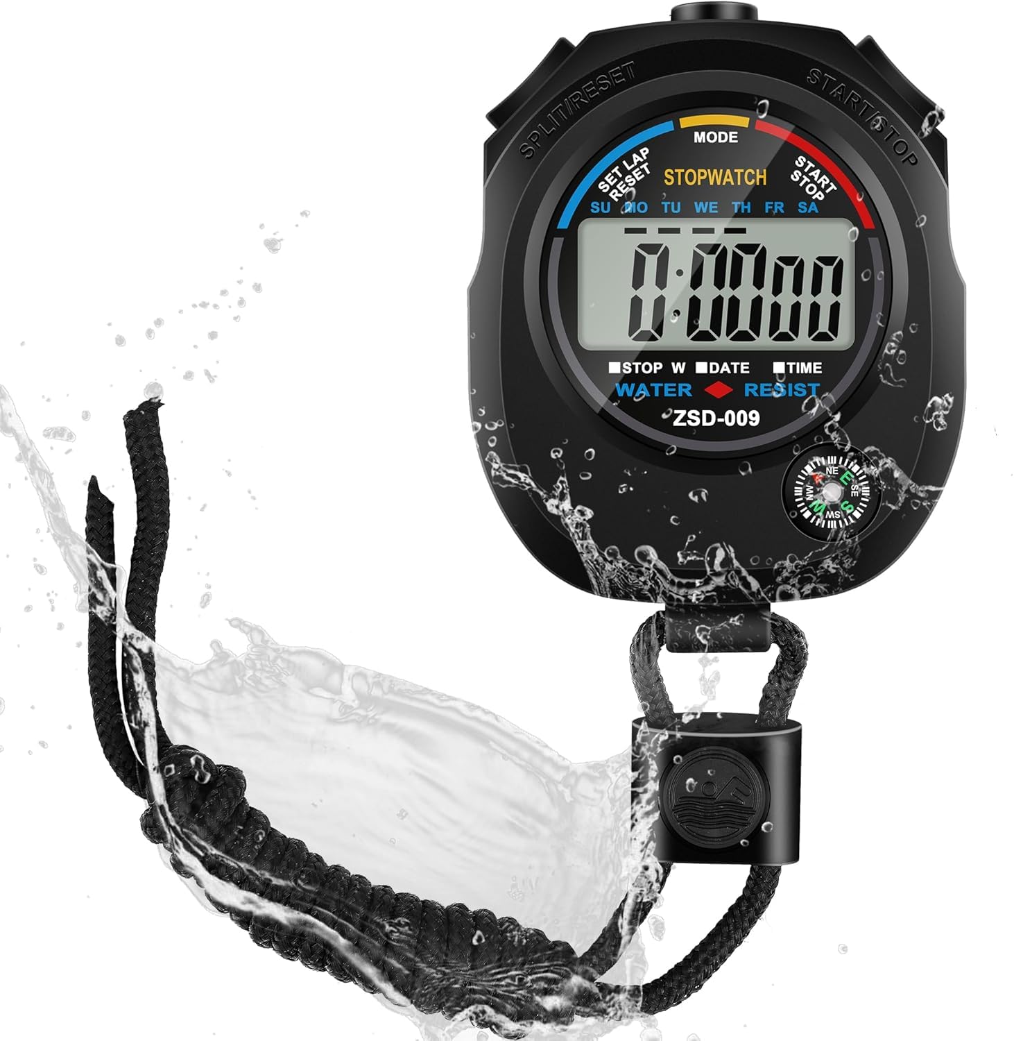 FomaTrade Waterproof Stopwatch,Digital Stopwatch Timer,Sport Stop Watch,Interval Timer with Large Display (1) (1)
