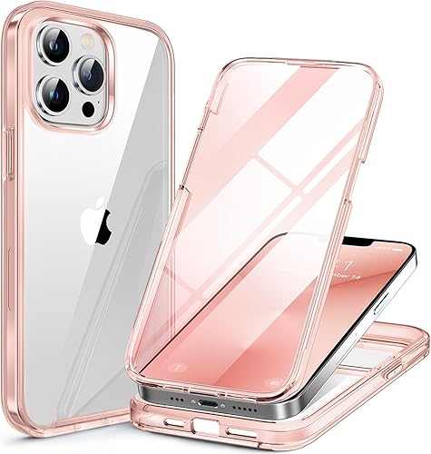 Miracase Funda de vidrio para iPhone 13 Pro Max de 6.7 pulgadas, 2023 actualizada con protector de pantalla de vidrio templado 9H integrado para